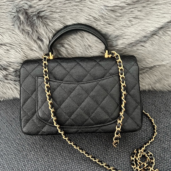 🚫SOLD ON POSH SHOW 🚫 CHANEL Black Caviar Leather Top Handle Mini Rectangle - Picture 6 of 10